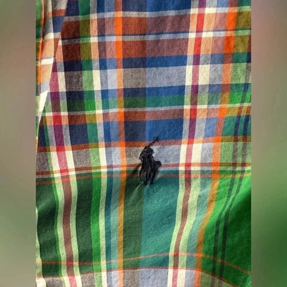 EUC  Ralph Lauren Plaid Polo shirt. Super cute for upcoming holiday parties.